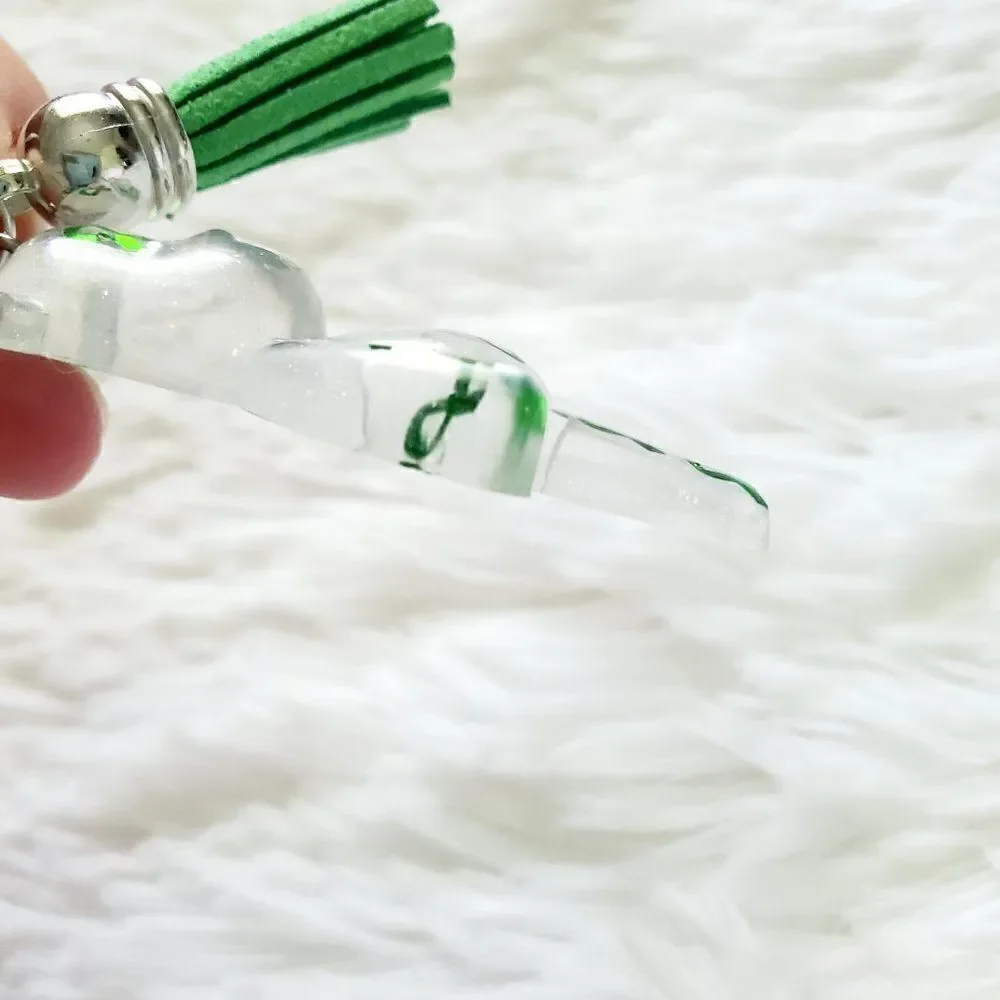 Green Awareness Ribbon Bear Keychain